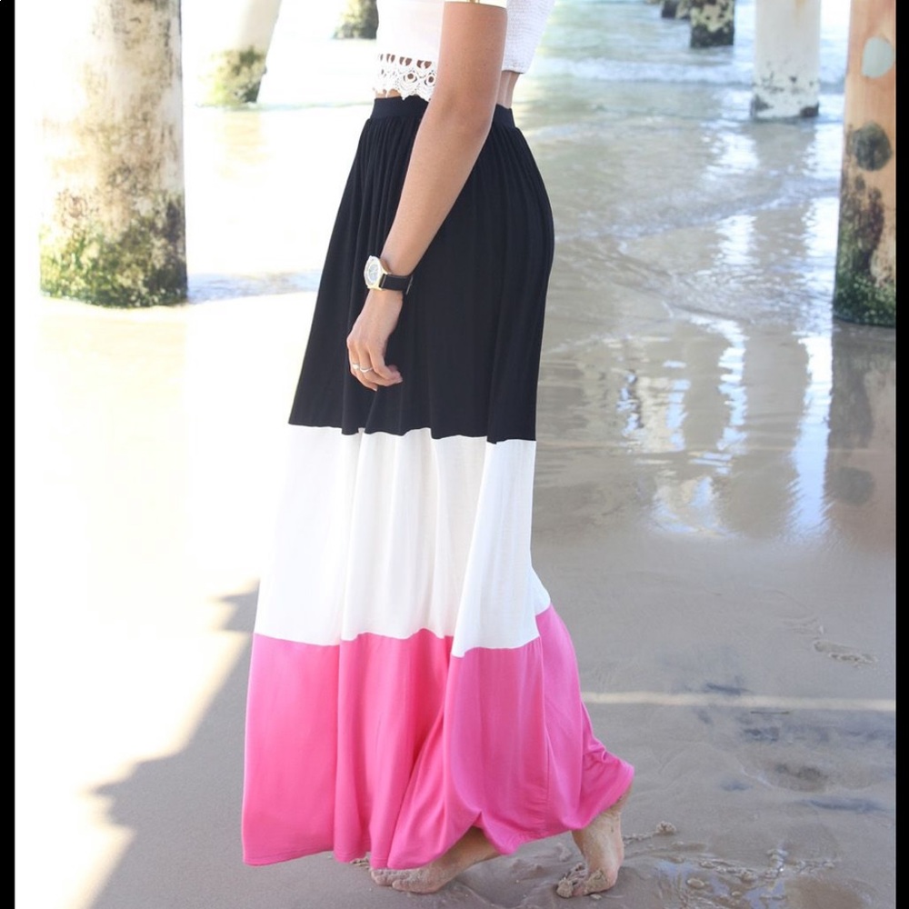Paneled Maxi Skirt